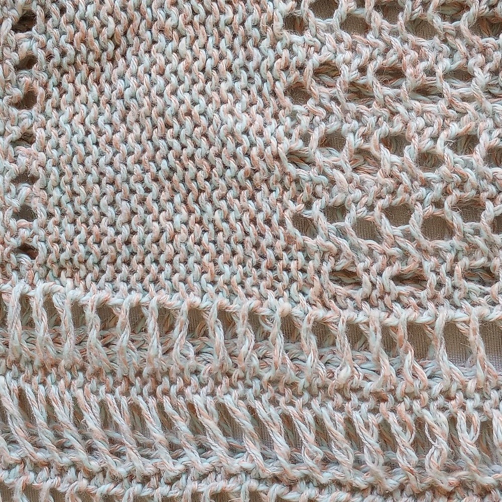 Free People Pastel Confetti Cotton Linen Crochet Box Sweater S - Picture 6 of 8